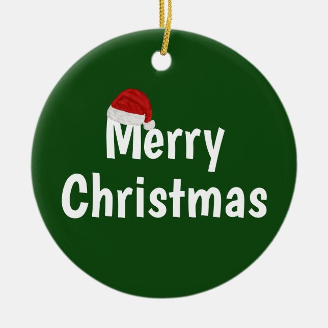 Merry Christmas Ceramic Ornament (Front)