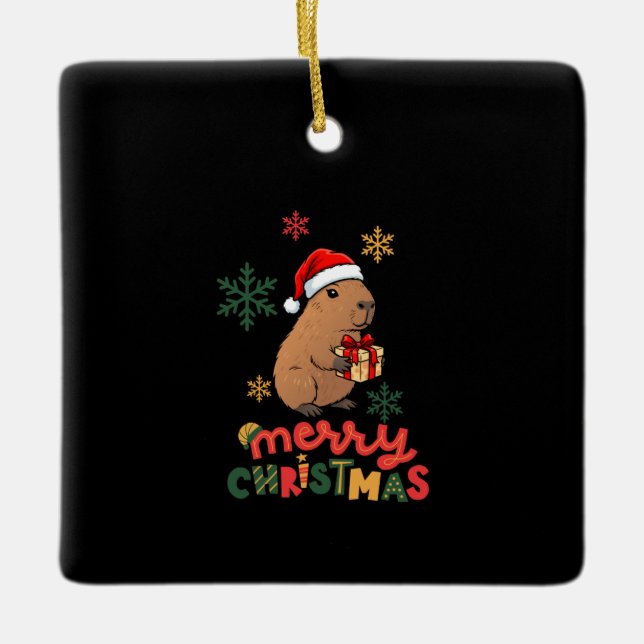 MERRY CHRISTMAS CERAMIC ORNAMENT (Front)