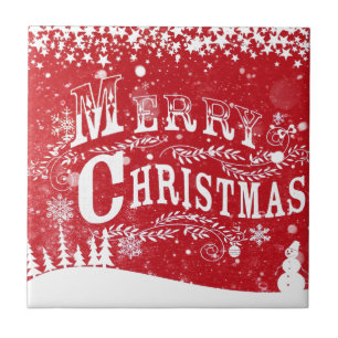Merry Christmas Ceramic Tile