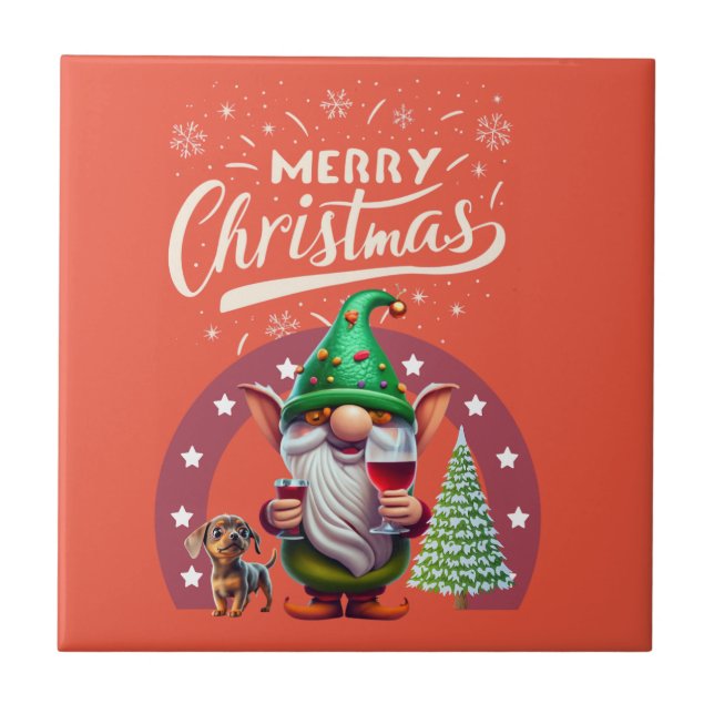 Merry Christmas Ceramic Tile (Front)