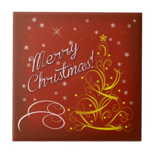 Merry Christmas Ceramic Tile