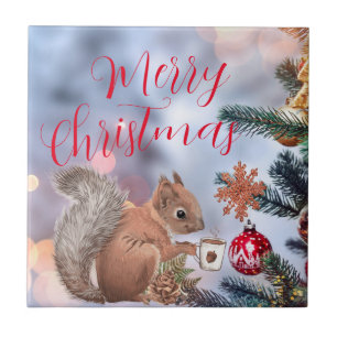 Merry Christmas Ceramic Tile