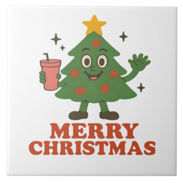 Merry Christmas  Ceramic Tile (Front)