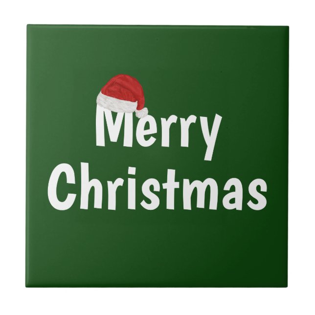 Merry Christmas Ceramic Tile (Front)