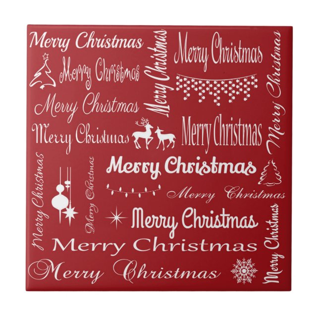 Merry Christmas Ceramic Tile (Front)