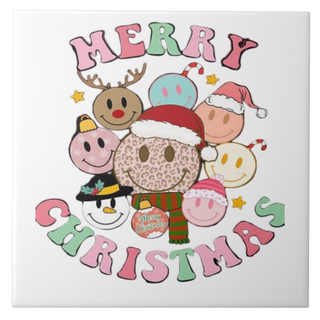 Merry Christmas  Ceramic Tile (Front)