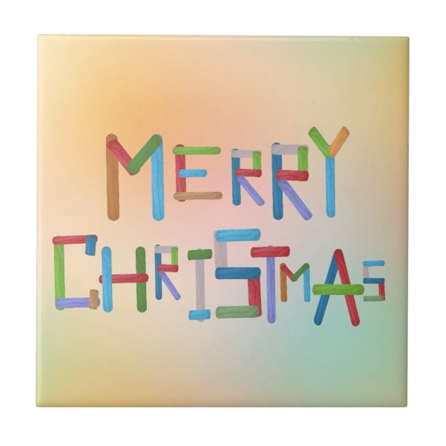 Merry Christmas Ceramic Tile (Front)
