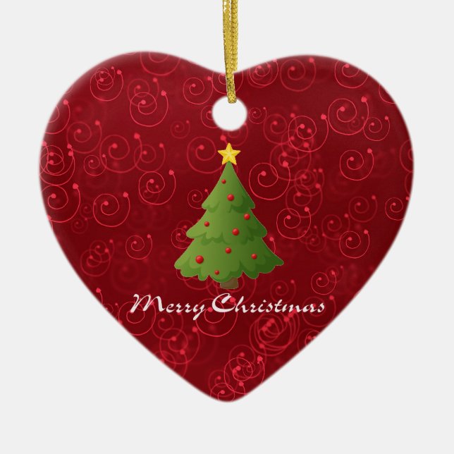 Merry Christmas Ceramic Tree Decoration (Front)