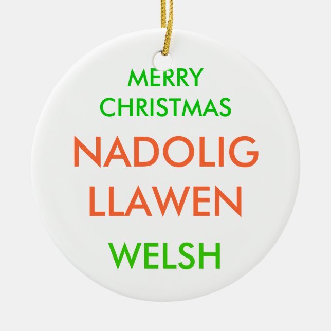 MERRY CHRISTMAS, CERAMIC TREE DECORATION (Front)