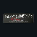 Merry Christmas Chalkboard Address Labels<br><div class="desc">Modern black chalkboard holiday Return Address Label featuring hand lettered Merry Christmas typography. Visit our shop to view matching Christmas Photo Card & postage stamp.</div>