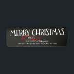 Merry Christmas Chalkboard Address Labels<br><div class="desc">Modern black chalkboard holiday Return Address Label featuring hand lettered Merry Christmas typography. Visit our shop to view matching Christmas Photo Card & postage stamp.</div>