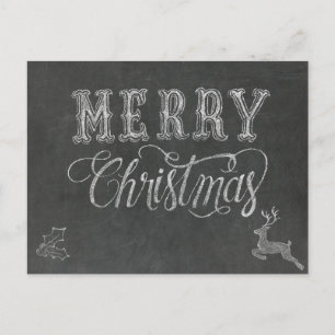 Merry Christmas Chalkboard Design Postcard