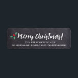 Merry Christmas •Chalkboard • Handlettering Return Address Label<br><div class="desc">Personalise this label and find the other pieces from the collection. Complete your holiday look.</div>