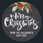 Merry Christmas, Chalkboard Lettering Sticker<br><div class="desc">Personalise these "Merry Christmas" holiday stickers to embellish all your holiday gift wrapping and packaging for baked treats. 
©2022 Copyright,  Dio Perez</div>