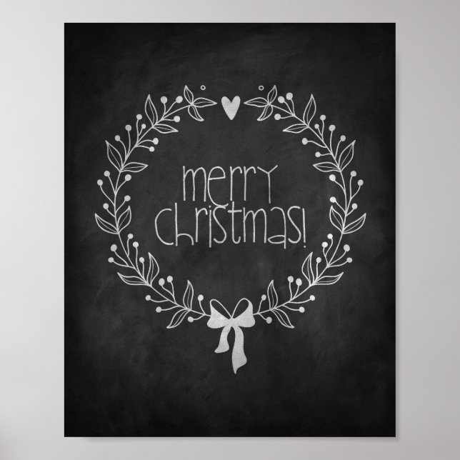 Merry Christmas Chalkboard Poster (Front)