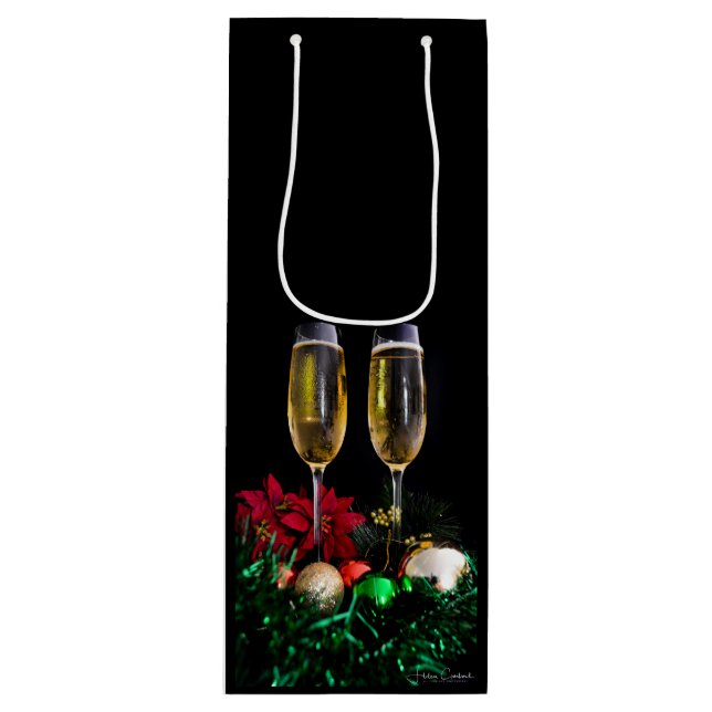 Merry Christmas Champagne Wine Gift Bag (Front)
