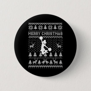 Merry Christmas Cheerleading Girl Lover Ugly Xmas 6 Cm Round Badge