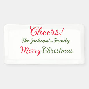 merry christmas cheers add family name text photo banner