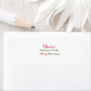 merry christmas cheers add family name text photo return address label