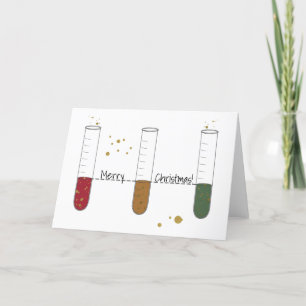 Merry Christmas Chem Science Test Tube Lab Teacher Holiday Card