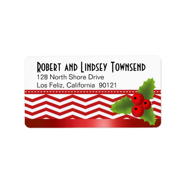 Merry Christmas Chevron Label (Front)