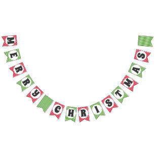 Merry Christmas chevron stripes design Bunting