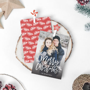 Merry Christmas Chic Hand Lettered Holiday Photo