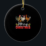 Merry Christmas Chicken Shirts Funny Santa Hat Lig Ceramic Ornament<br><div class="desc">This is a great Christmas gift. Your family,  friends or children will love this gift after you give it to them. Wishing you and your family and friends a Merry Christmas.</div>