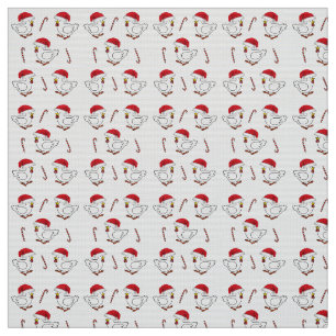 Merry Christmas Chick's with Santa Hats Fabric