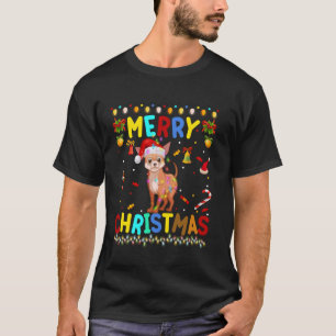 Merry Christmas Chihuahua Santa Hat Lights Xmas Fu T-Shirt