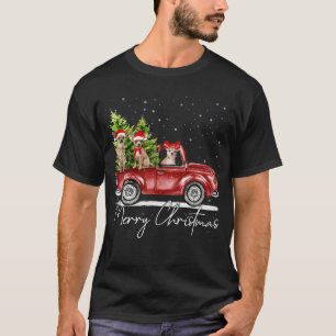 Merry Christmas Chihuahua Santa Red Truck Xmas Rei T-Shirt