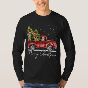 Merry Christmas Chihuahua Santa Red Truck Xmas Rei T-Shirt