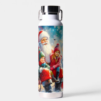 Merry Christmas! Children and Santa Water Bottle