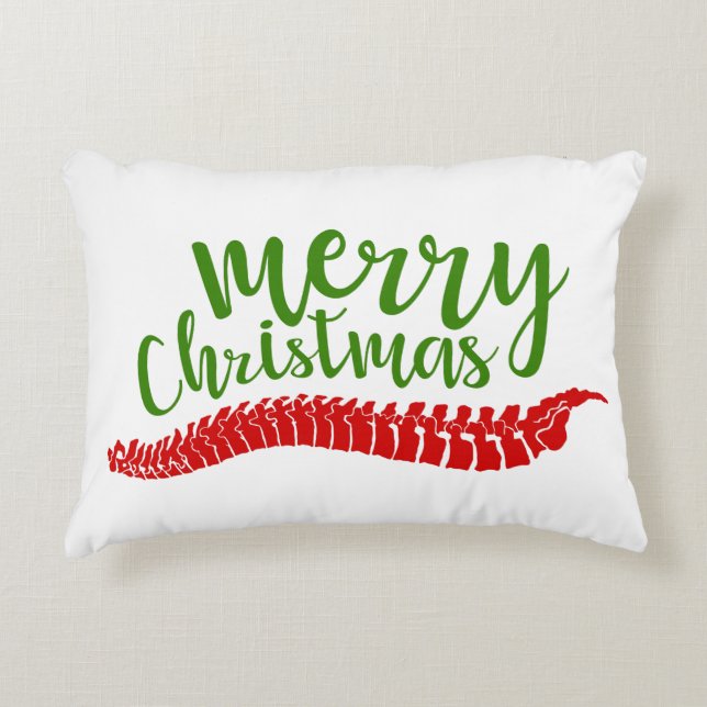 Merry Christmas, Chiropractic Christmas Decorative Cushion (Front)