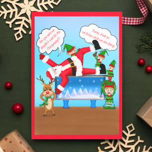 Merry Christmas Chiropractor Santa & Elves  Holiday Postcard