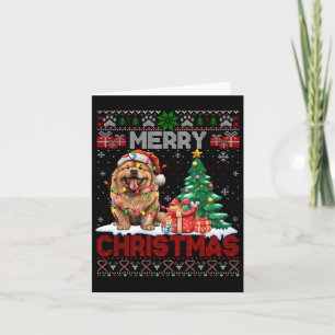 Merry Christmas Chow Chow Dog Lover Family Ugly Xm Card