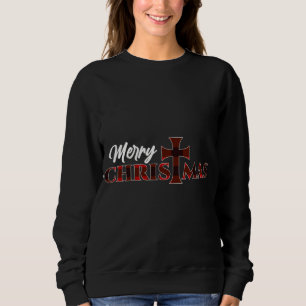 Merry Christmas - Christ Cross Religious Xmas Buff Sweatshirt