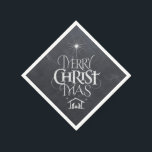 Merry CHRISTmas Christian Chalkboard Calligraphy Napkin<br><div class="desc">Merry CHRISTmas Religious Chalkboard Calligraphy We say 'Merry Christmas' all the time, but often forget the origin of the words. This art features original hand lettering that in its unique design tells the story of Christmas, simply and elegantly in the fashionable chalkboard look. Show your CHRISTmas spirit to family and...</div>