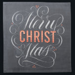 Merry CHRISTmas Christian Christ Chalkboard Chalk Napkin<br><div class="desc">Light his name up in marquee lights and make people remember why we say 'Merry CHRISTmas'. This design comes in a few variations and you might want to check them all out to see exactly which direction you want to take. The professional lettering by Ivan Angelic is shown in black...</div>