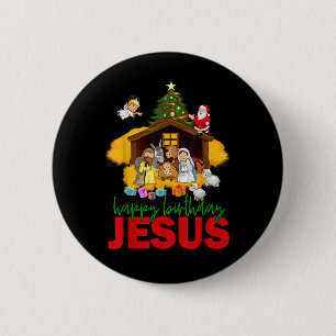 Merry Christmas Christian Happy Birthday Jesus Chr 6 Cm Round Badge