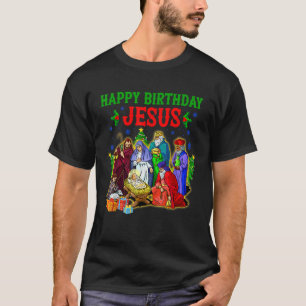 Merry Christmas Christian Happy Birthday Jesus Chr T-Shirt