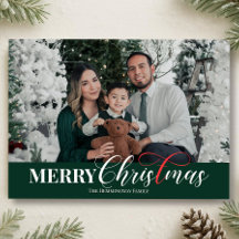 Merry Christmas Christian Holiday Photo Card