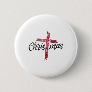 Merry Christmas Christian Jesus Cross Faith Religi 6 Cm Round Badge