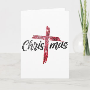 Merry Christmas Christian Jesus Cross Faith Religi Card