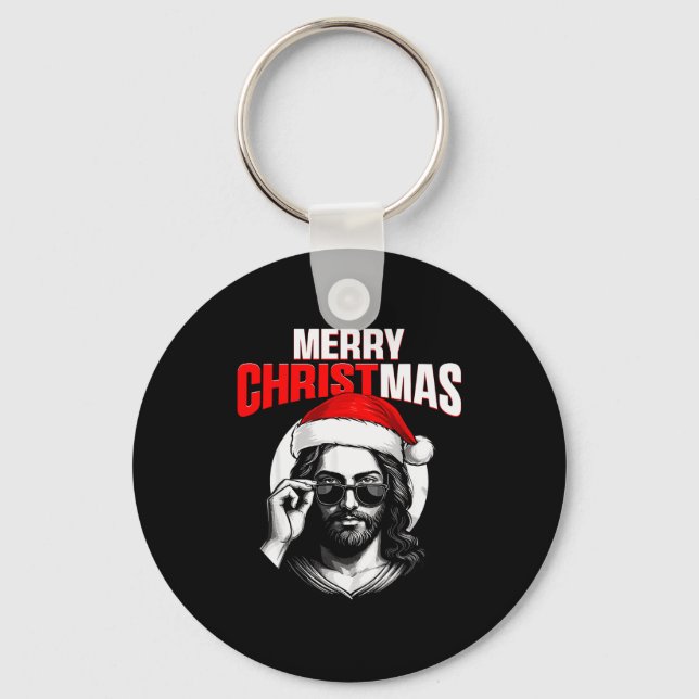 Merry Christmas Christian Jesus Pyjamas Pjs Xmas M Key Ring (Front)