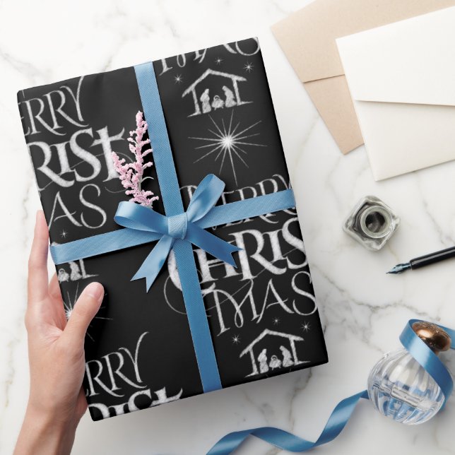 Merry Christmas Christian Nativity Chrit Jesus God Wrapping Paper (Gifting)