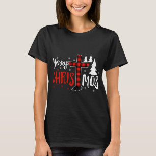 Merry Christmas Christians Buffalo Plaid T-Shirt