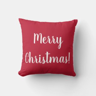 Merry Christmas   Christmas 2022   Script Red Cushion