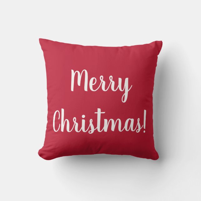 Merry Christmas | Christmas 2022 | Script Red Cushion (Front)