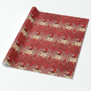 Merry Christmas - Christmas Angel - Red Wrapping Paper